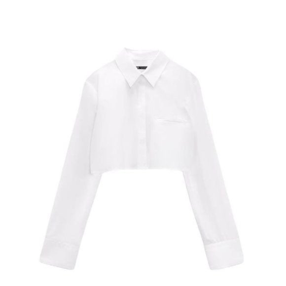 Zara Tops Zara Nwot Crop Poplin Shirt White Size M 85672250 Poshmark